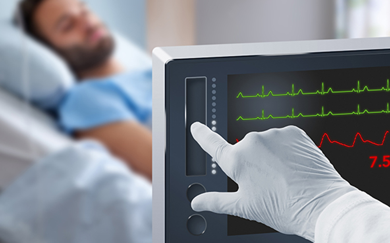 Capacitive buttons and sliders based on the capaTEC®-technology guarantee safe and trouble-free operating on medical devices
